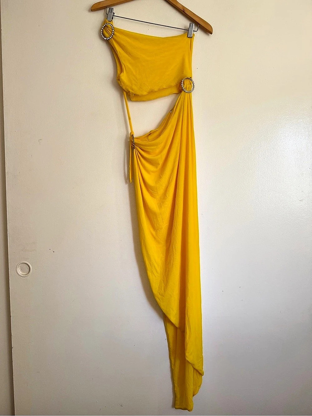 KHANUM'Small Asymmetrical Cutout Dress in Yellow Size Small Like New
